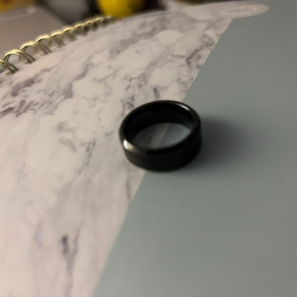 Men's Black Titanium Wedding Band Ring Size 8